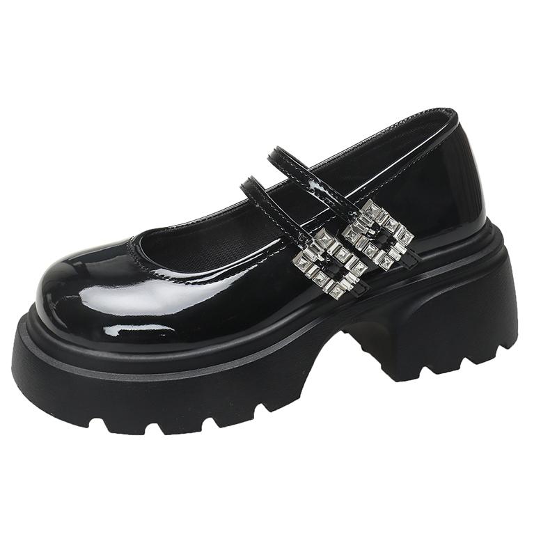 

Весенние женские кожаные туфли, модные, повседневные, удобные, на толстом каблуке, со стразами, для отдыха на природе, женская обувь Zapatos Para Mujeres 40