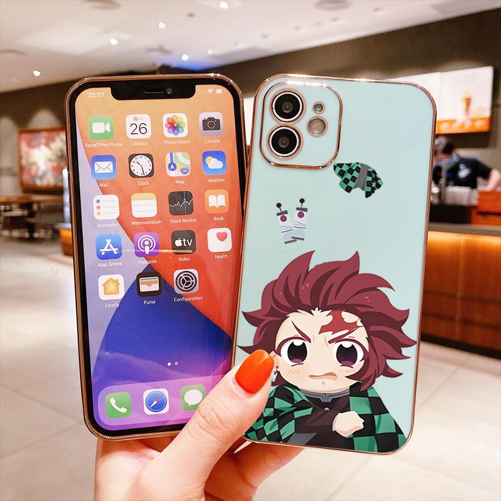 Colorful Printing Patterns Square Edge Pattern Casing Plated Phone Shell Luxury Plating Soft Phone Case for iPhone Motorola Moto OnePlus Samsung