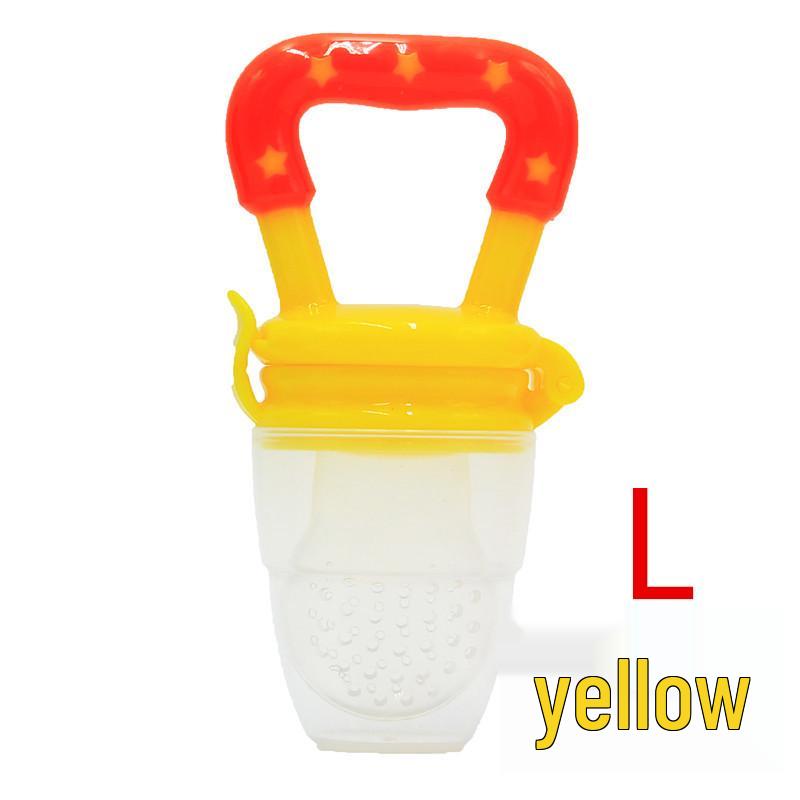 Silikon Baby Obst- & Gemüse-Beißring Schnuller mit fröhlicher Biss-Tasche
