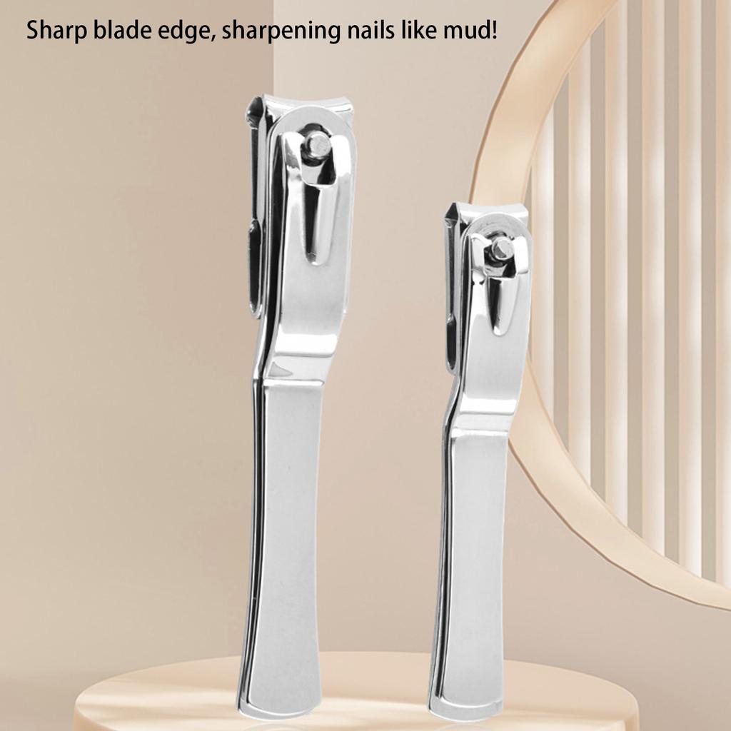 360 Degree Rotating Stainless Steel Nail Clipper With Anti Splash Design And Wide Blade For Thick Nails