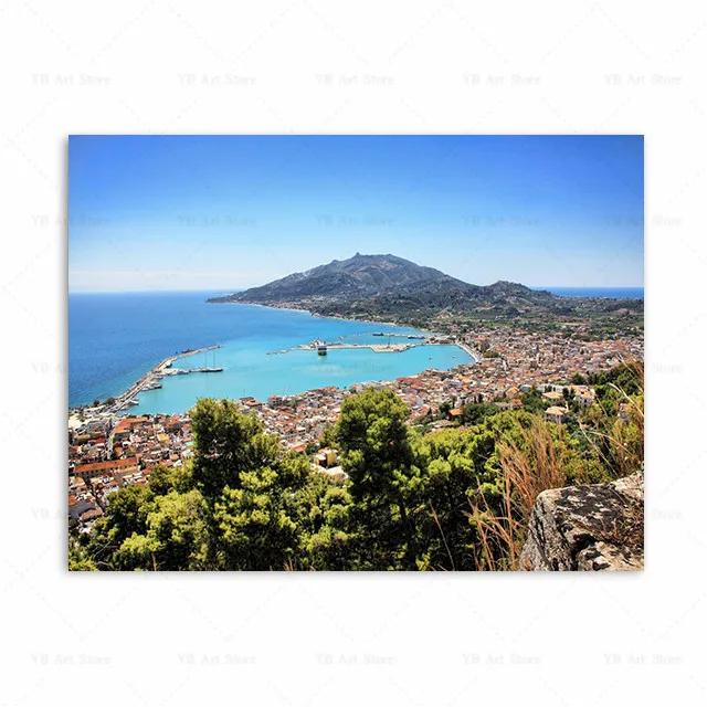 Santorini Griechenland Amorgos Insel Reise Milos Bucht Druck Kunst Leinwand Poster Für Wohnzimmer Dekoration Heim Wandbild