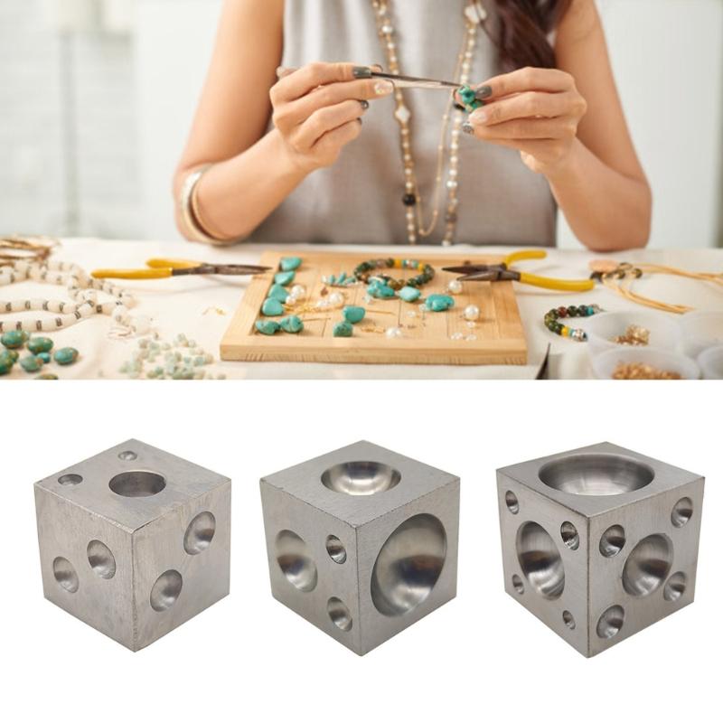 Versatile Hollow Dapping Block Square Jewelry Dapping Block Square Carbon Steel Block for Creative Jewelry Designs