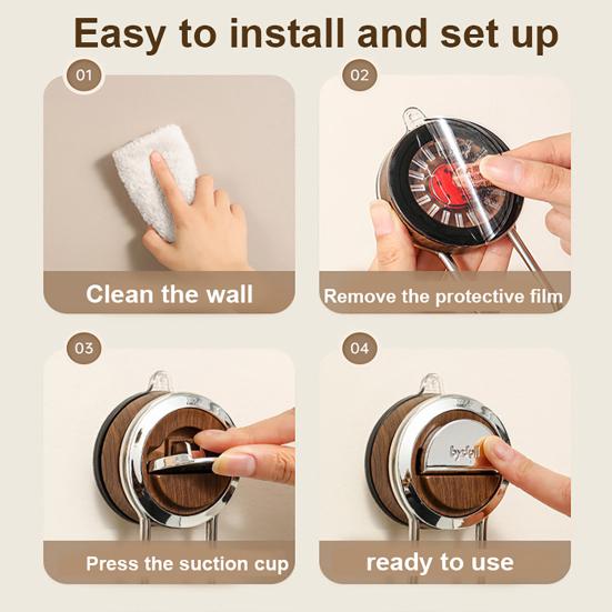 Kitchen Paper Towel Storage Rack with Suction Cup And Automatic Spring Push Rod Paper Roll Holder for