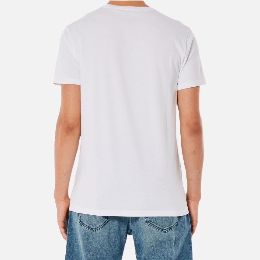 Hollister T-Shirts Men's White Crew Neck Moderate 324-368-1117-100