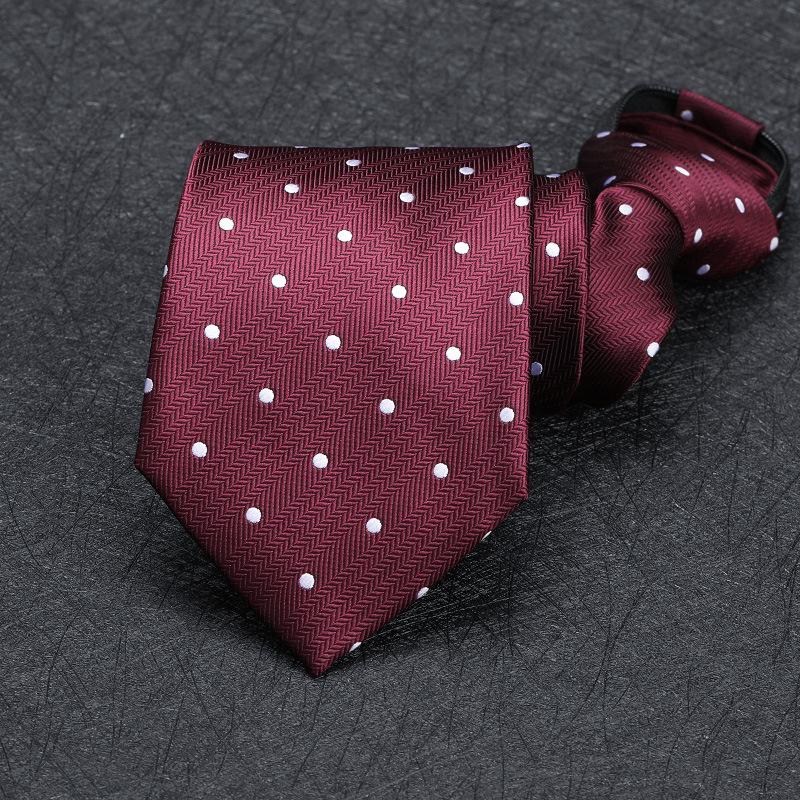 Men'S Zipper Free Dress Tie Business Red Black Professional Wedding Groom Korean Version Of A Pull Tie