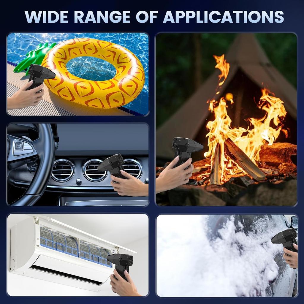 8000mAh Mini Turbo Jet Fan with LED Display 350000RPM Electric Air Duster Wind Speed 52m/s Dust Cleaner Gun Cleaning Blower Tool