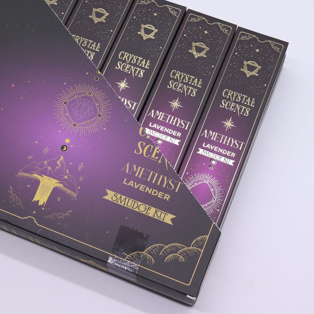6x Amethyst Crystal Scents Smudge Incense – Lavender