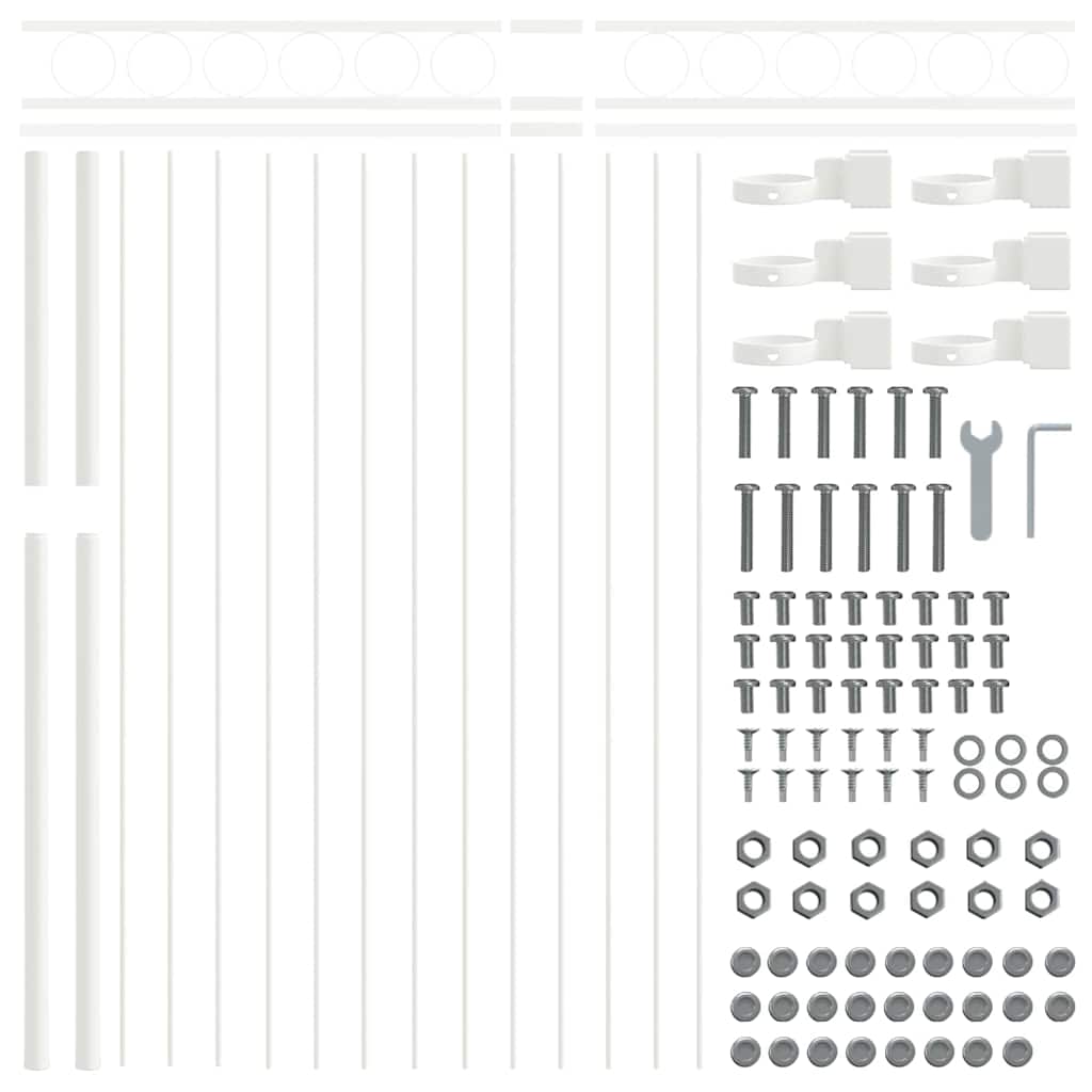 ASSEN Fence Panel White 170 x 170 cm Steel