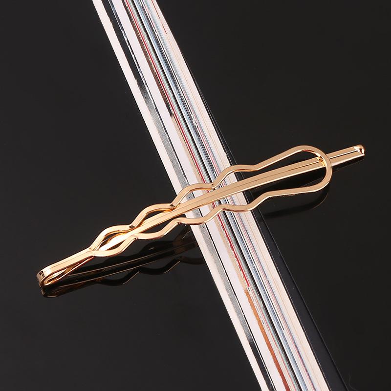 Nouveau Set d'Épingles à Cheveux Géométriques Dorées Coréennes - Accessoires pour Cheveux en Métal Faits Main DIY