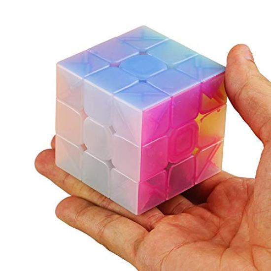 QiYi Warrior Magic Cube Complete Smooth 3D Color Stress Brain Pop Ages 6 and Up Jelly Magic (Japanese 6-Sided Guide), 2x2x2, 3x3x3,