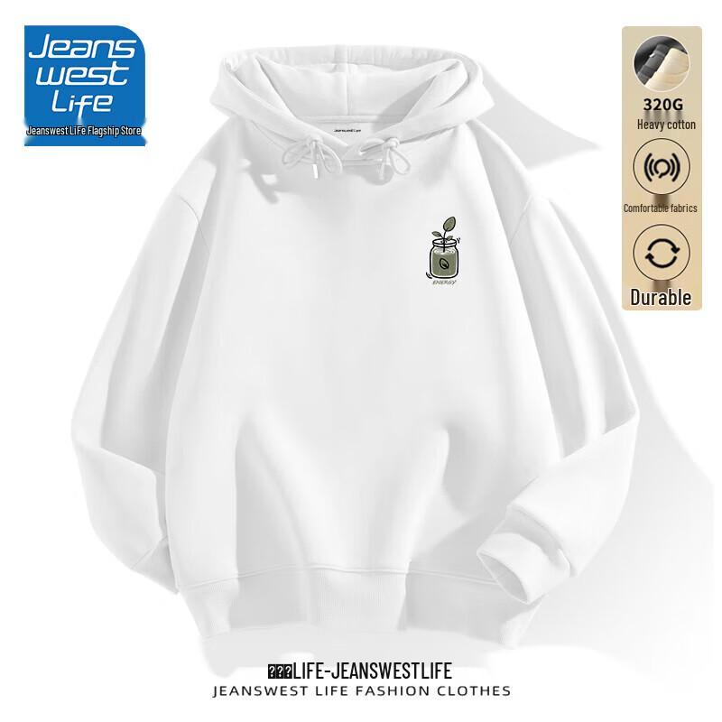Jeanswest Life Men's Casual Loose Hooded Sweatshirt