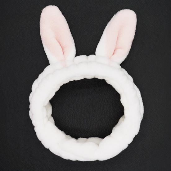 Lovely Women Girls Rabbit Ears Hair Band Shower Facial Cleaning Makeup Headband