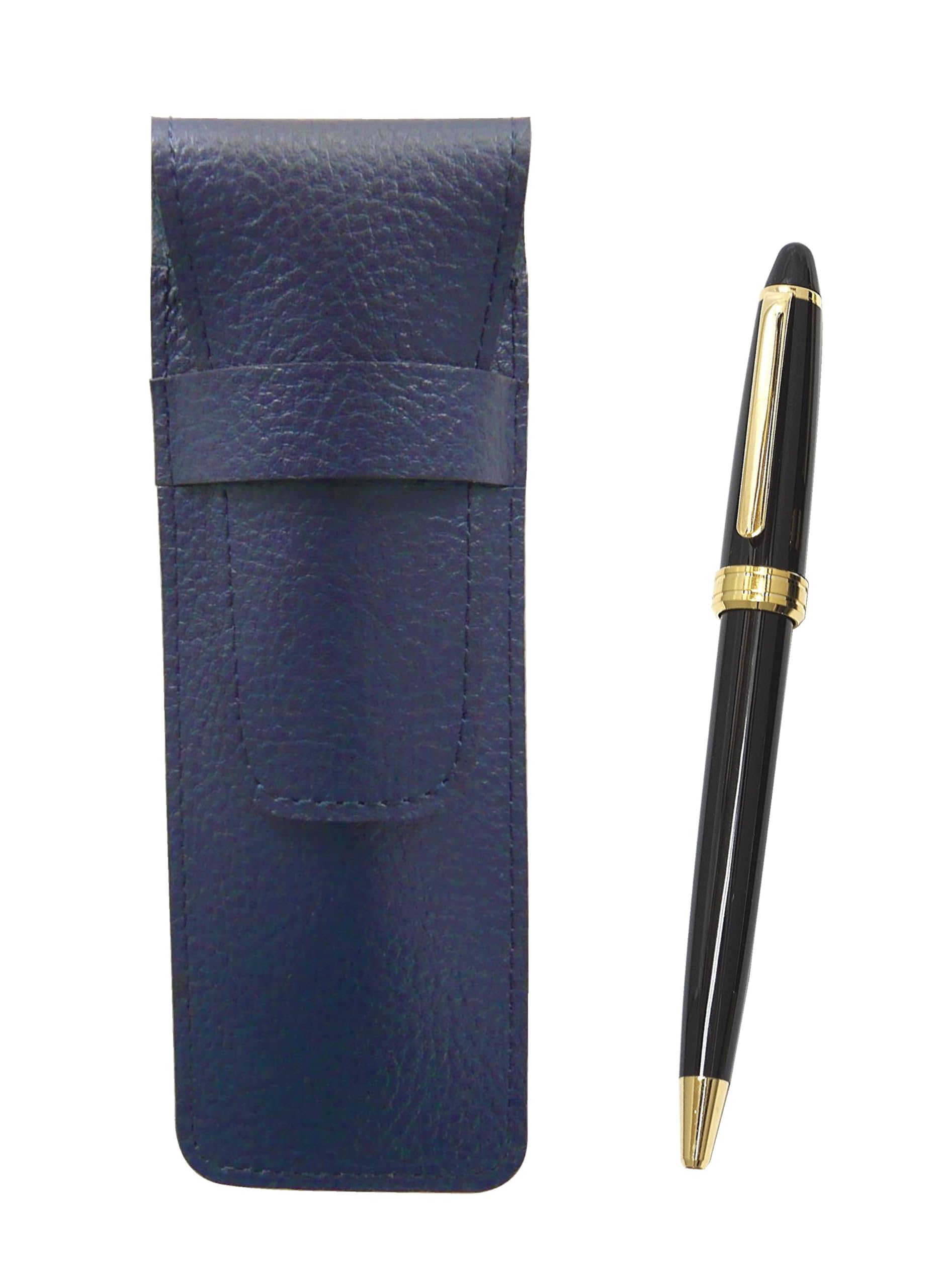 

Grained leather pencil case blue Neo ballpoint pen set black D-600 SASL-600B-B