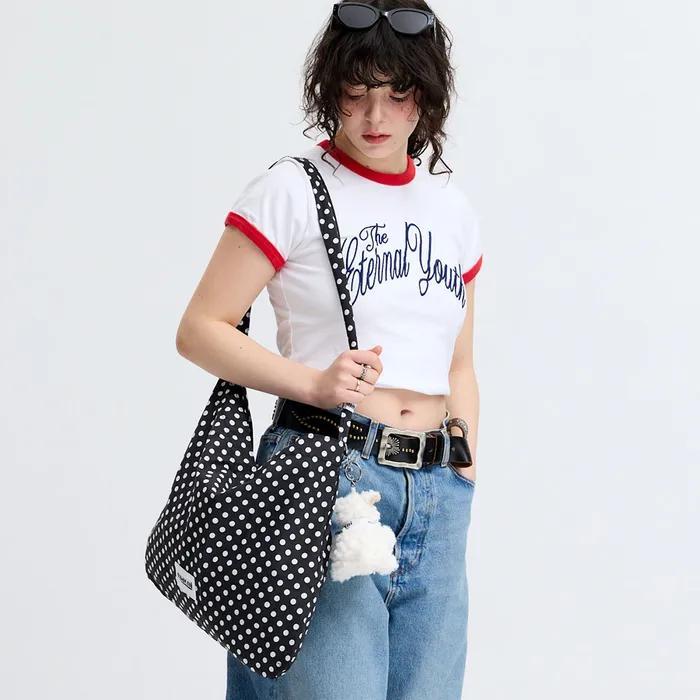 POLKA DOT ECO CROSS BAG BLACK