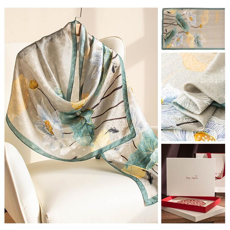 Mulberry Silk Scarf Shawl 2in1 Women Long Neck Warmer Mom Fashionable