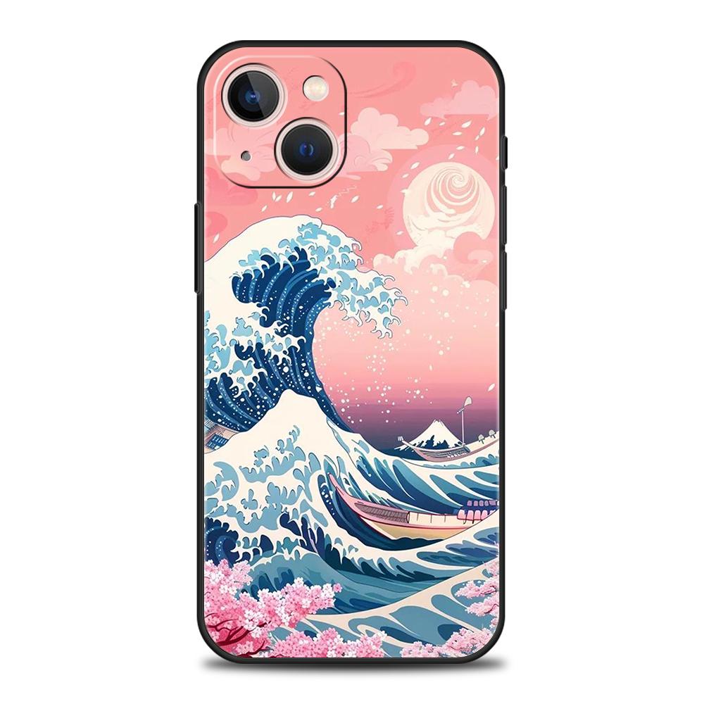 Luxury TPU Phone Case For iPhone 17 Air 16E 16 11 15 14 Pro MAX 12 13 7 8 Plus X XR XS SE 2022 Cover Fashion Great Blue Wave