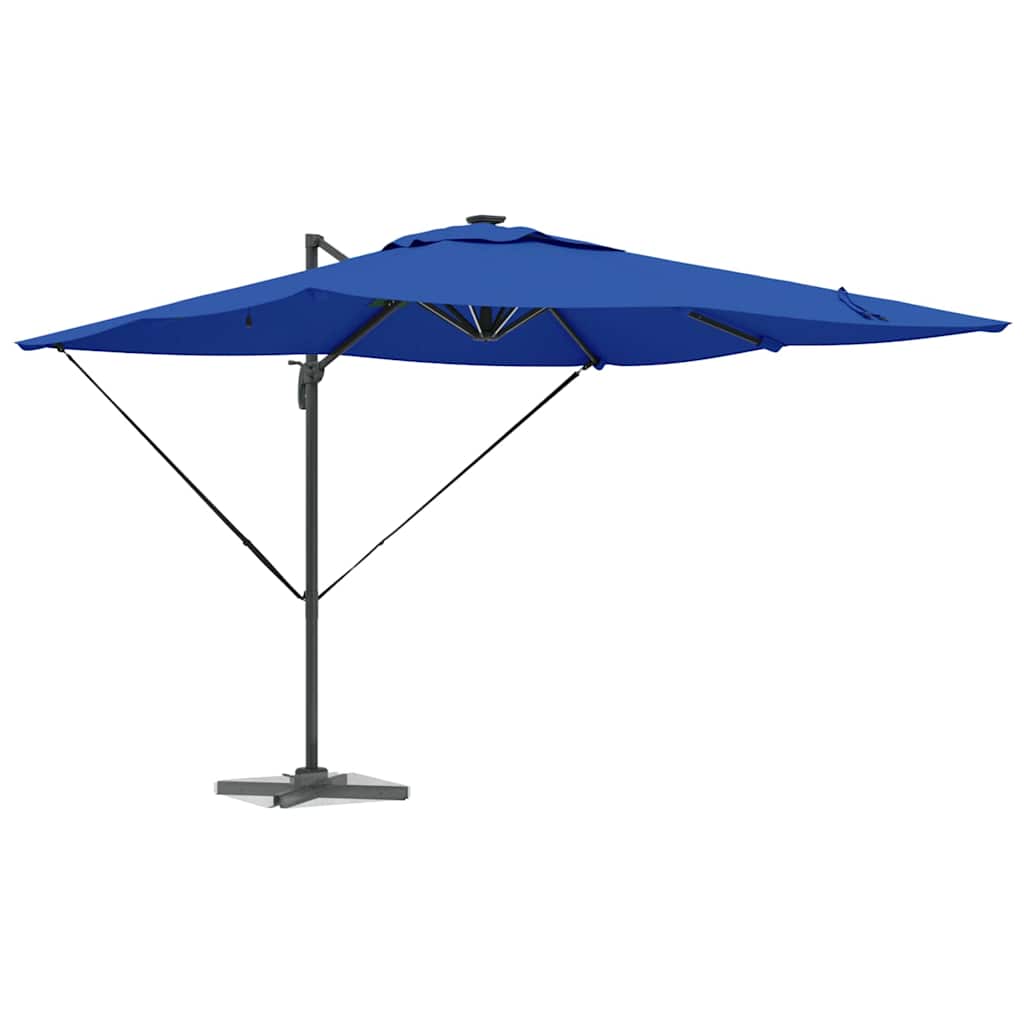 Cantilever Sun Umbrella with LED Light Strips Azure Blue 286 X 284 X 270 Cm