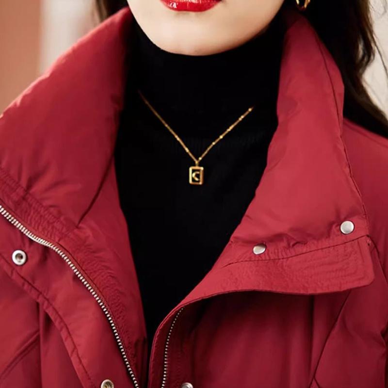 Coat for Women Fleece Thickened Plush Winter Windbreaker Waterproof Casual Down Jacket