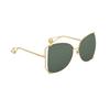 Gucci Irregular Shape Sunglasses Women's Gold