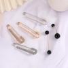 Waist-Cinching Imitation Pearl Brooch with Rhinestone, Anti-Exposure Safety Pin, One-Word, Curved, Straight Insertion Pin.