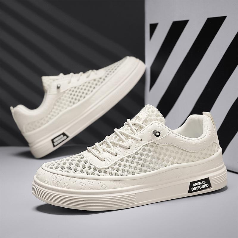 

Men s 2025 new comfortable and breathable flat heel shallow mouth fashion casual versatile daily lace-up men s board shoes 44