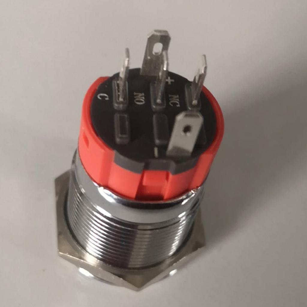 Wasserdichte Metall-Drucktaster Verriegelungsdesigns LED-Licht Mehrere Spannungen 5 220V für Motor Industrieanlagen