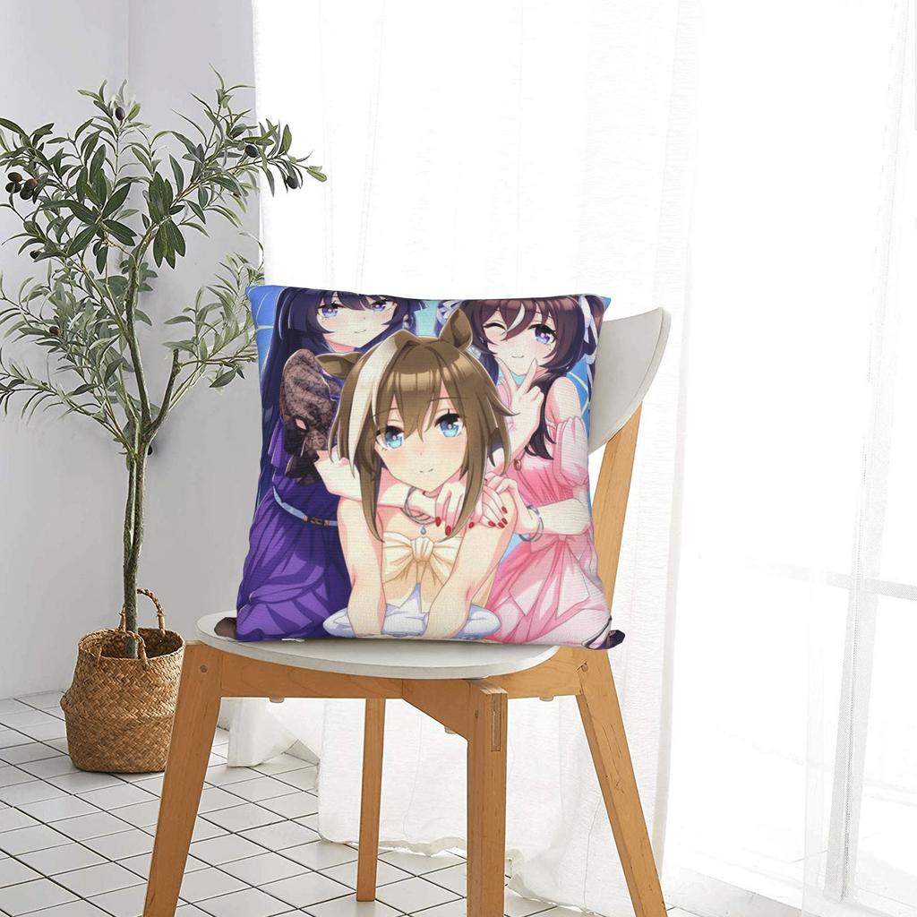 Umamusume Pillow Case  Comfy Pillow Cover For Sofa Home Decoration Cute Funny Pillowcases