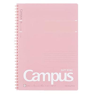 Lot de 10 cahiers horizontaux de taille moyenne à anneaux souples Campus KOKUYO, lignés, pointillés, découpés, B5, rose, S-S111BT-P [Bulk Books]