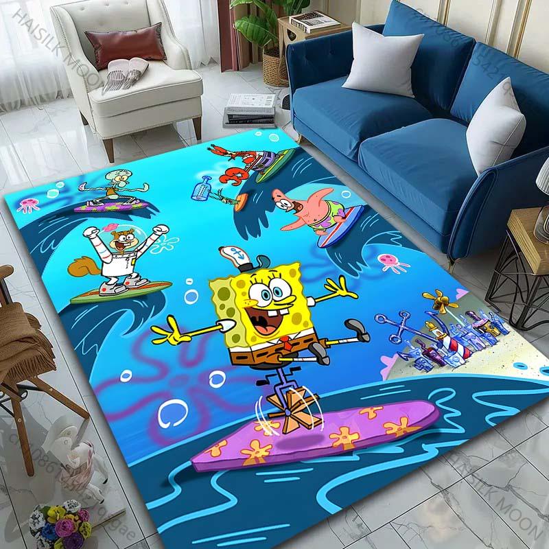 1PC Cute Spongebob and Friends Cartoon Carpet for Living Room Bedroom Sofa Doormat Home Decor Non-slip Floor Mat Luxury Gifts