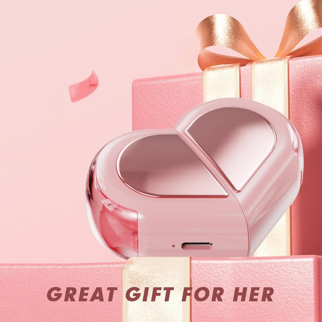 Heart-shaped Rotatable Wireless Bluetooth Earphones Stereo Sound Headphones Touch Control Earbuds Gamer Headsets gifts for girl