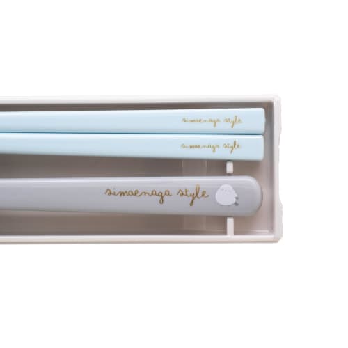 OSK CT-27 Sliding Antibacterial Chopsticks and Spoon Combination Set, 18cm, Long-tailed Tit Design, Dishwasher Safe, for Lunch Boxes