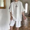 Men's High-End Suede T-Shirt & Shorts Set - Summer Retro Casual Sportswear