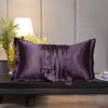 Solid Color Double-sided Silk Pillowcase Mulberry Silk Ice Silk Beauty Pillowcase Single Silk Wide-edge Pillowcase