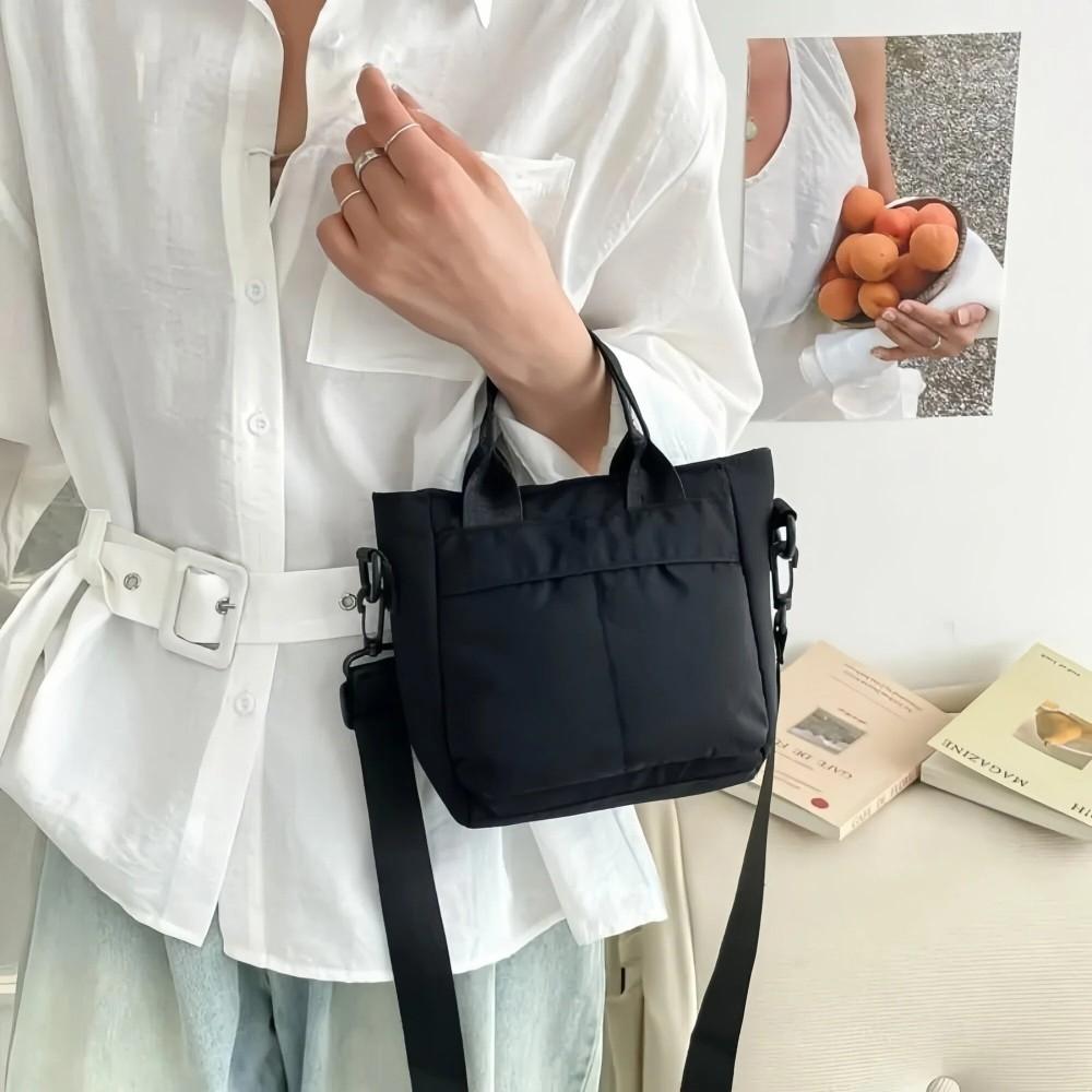Simple Harajuku Style Women Shoulder Sling Bag Solid Color Going To Work Handbag Lightweight Crossbody Bag For Students Girls