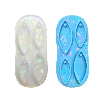Holografik Anahtarlık silikon kalıp Kolye Charms Kalıp Yaprak Epoksi Reçine Döküm Kalıp DIY El Sanatları Takı Yapımı için