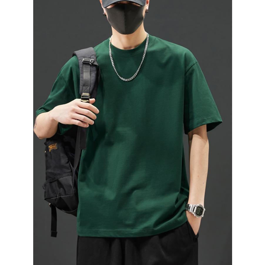 100% Cotton Men's T-Shirt Simple Comfort Solid Color Casual T-Shirt