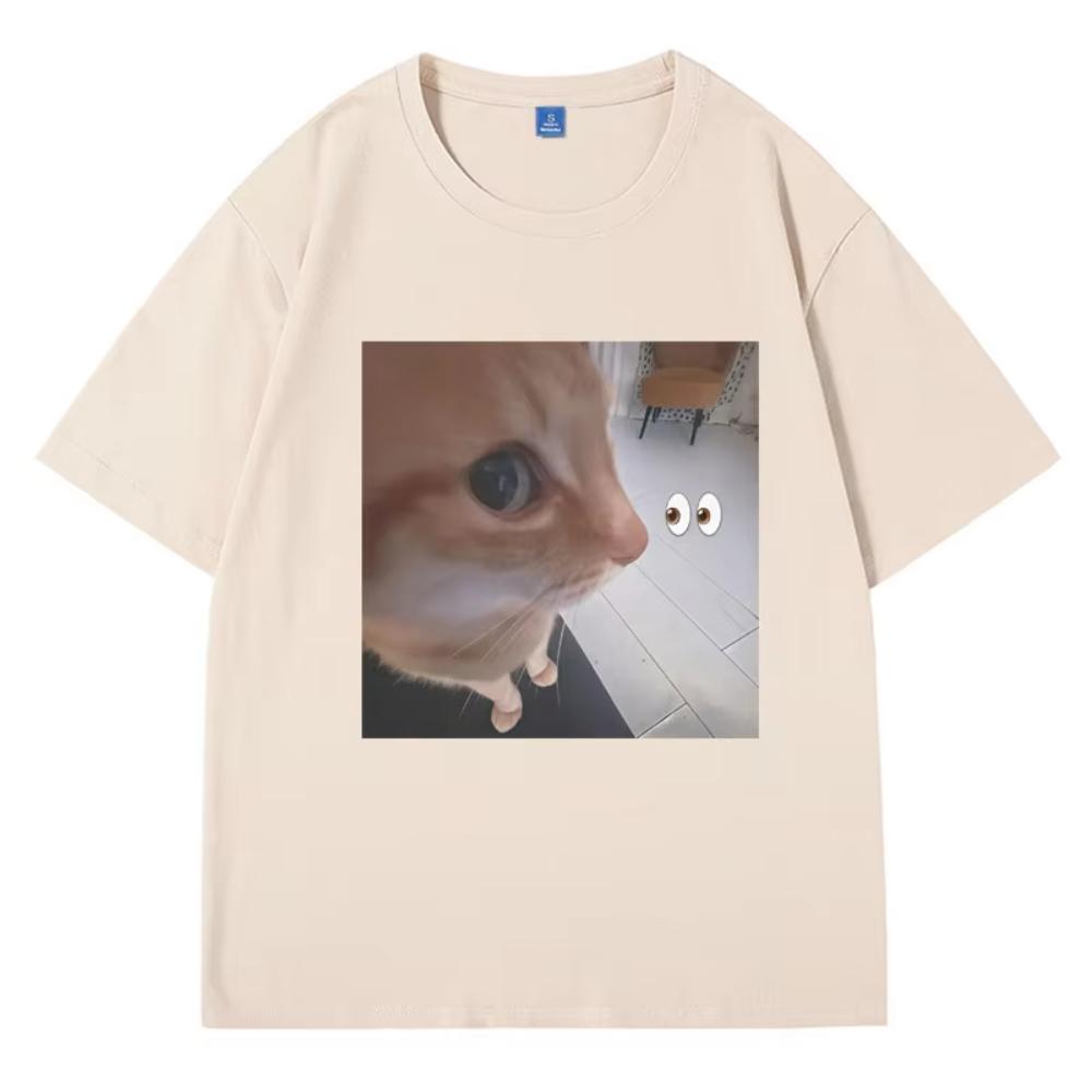 Silly Cat Meme TShirt Funny Graphic Tee for Cat Lovers Cute Humor Gift Clothes Fashion Hip Hop Oversized New Tshirts Men Women