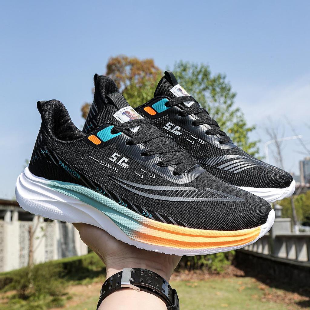 2025 Men's Summer Running Shoes - Trendy Thick Sole, Breathable Ice Silk Mesh Sneakers, Perfect for Travel