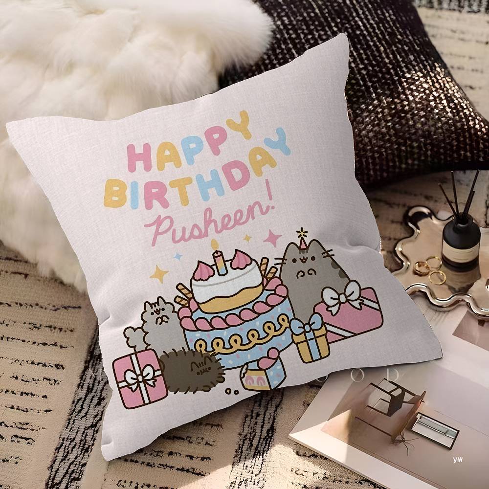 PPusheenS CARTOON Pillow Cover Sofa Cushion Cover Home Room Decoration Children Gift