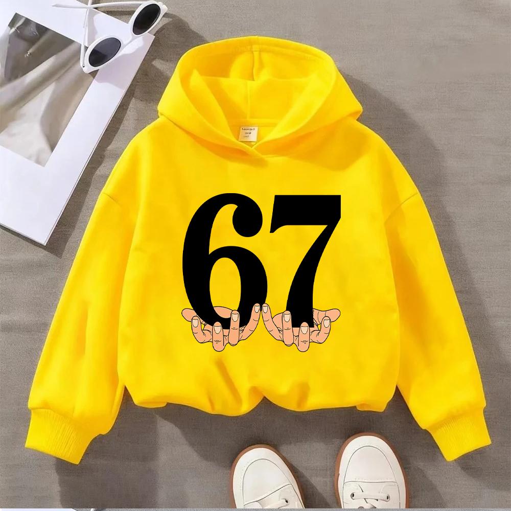 Kids Christmas Sweatshirt 67 Number Print Long Sleeve Cotton Toddler Boys Girls Holiday Casual Pullover Top
