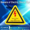 PVC Electrical Hazard Triangle Sign - Caution: Electric Shock Warning for Mechanical Equipment Safety