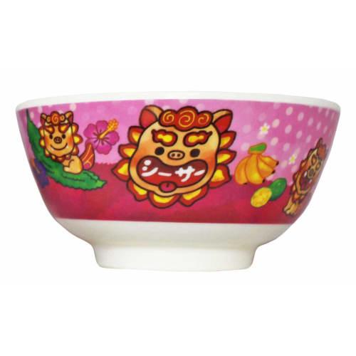 Yaex Children's Rice Bowl Pink R Shisa
