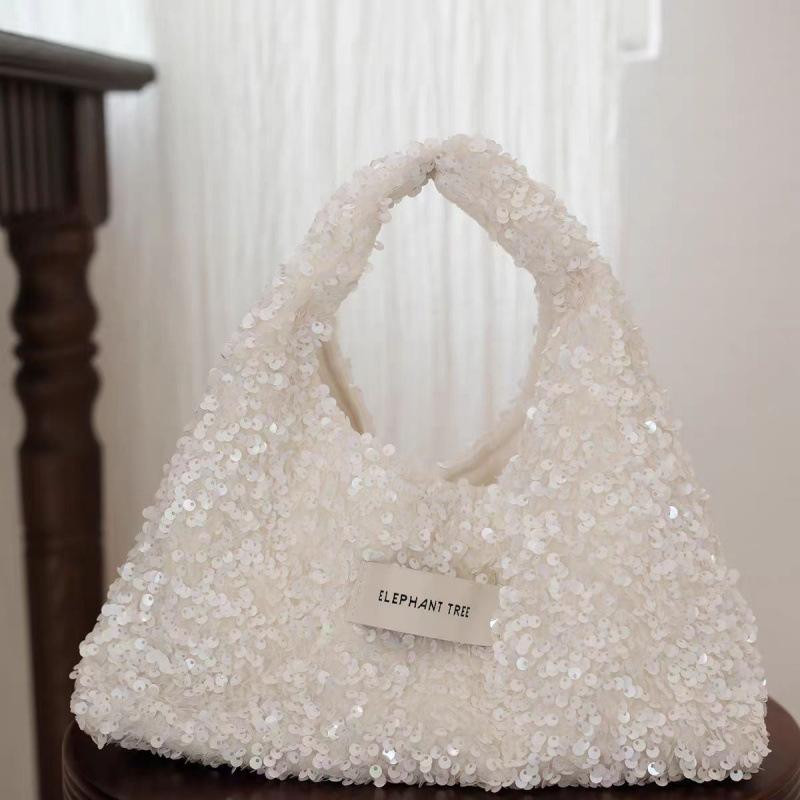 

Весна и лето красивая модная белая сумка-ведро хобо для ношения в руке, сумка для прогулок, нишевая сумка (без плечевого ремня)