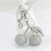 Glitter Silvery Cherry Keychain Fruits Cherries Pendant Car Keyring For Coach Handbags Shoulder Bags Accessories