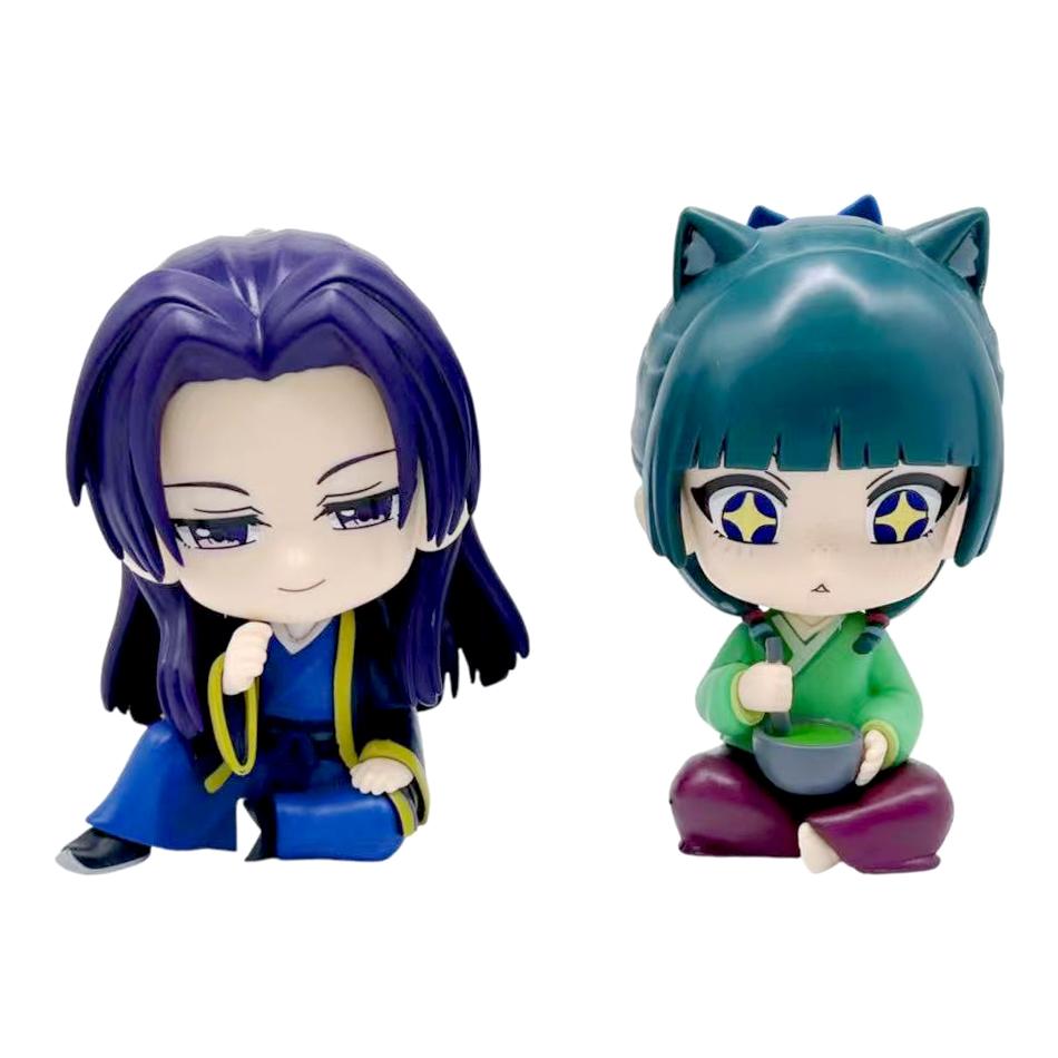 1-4pcs the Pharmacy Diaries Maomao Jinshi Mini Figure Anime Periphery Kawaii Sitting Toys Desktop Car Ornaments Model Present