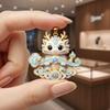 Nine-tailed Fox Enamel Pendant Necklace Boho Chinese Mythology Jewelry Adjustable Length Chain for Women Friend Souvenir Gift
