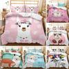 Llama Duvet Cover Set Queen King Full Twin Size Cute Alpacas Bedding Set 3D Polyester Quilt Cover Animal Comforter Cover