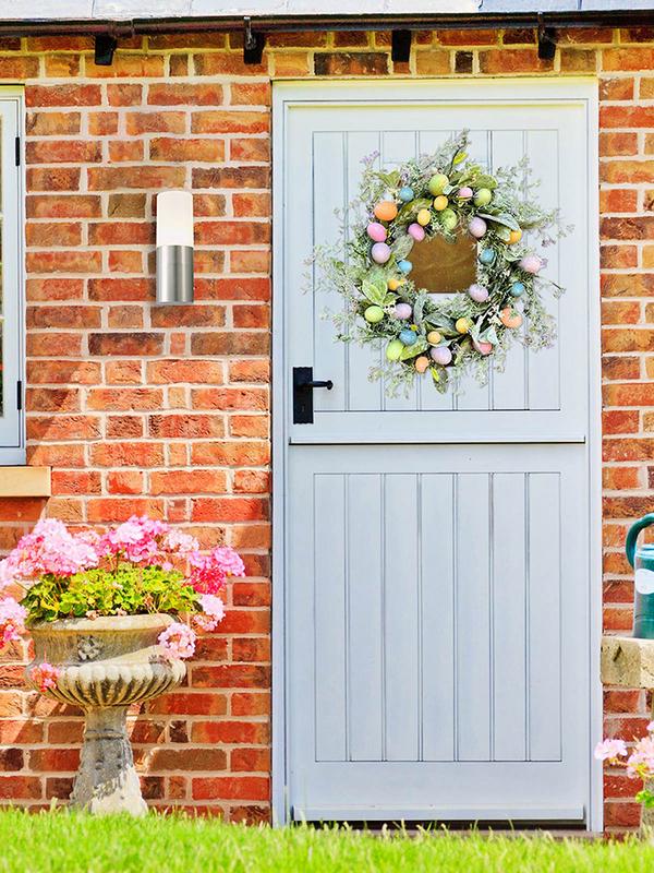 Easter Wreath Simulation Egg Wreath Easter Bunny Vine Wreath Simulation Flower Wreath Door Hanging Decoration Home Decor