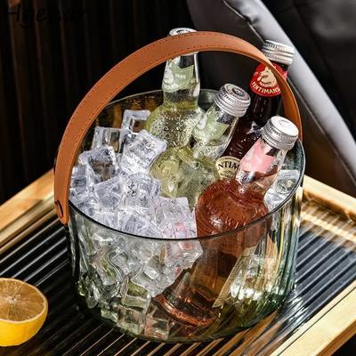 Transparent Ice Buckets Decorative Cooler for Wine Beer Bar Kitchen Party Champagne Glass Chiller Fruit Whiskey Storage Bucket