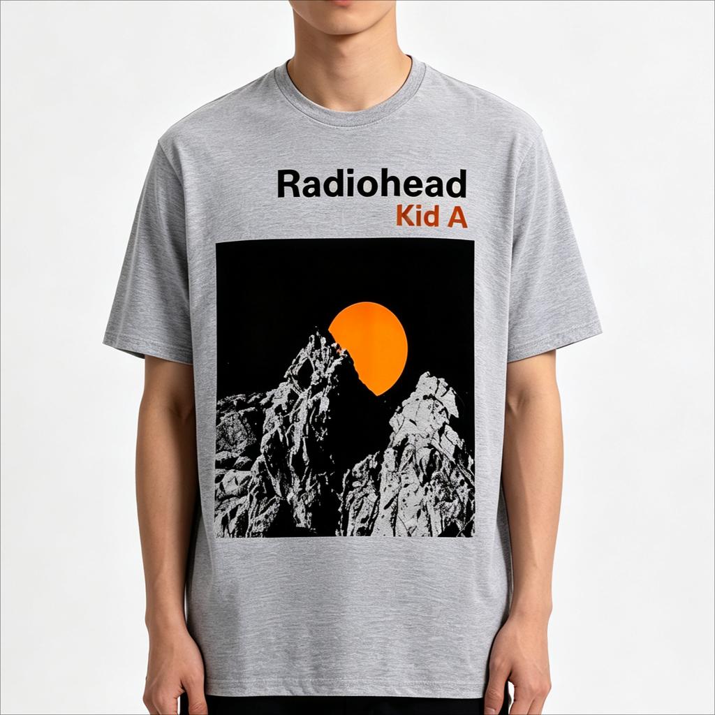 Summer Hot Sale Radiohead Vintage Rock Band Camisetas Cotton T Shirt Y2k Unisex Printed Short Sleeve Casual Outdoor Cotton Tee